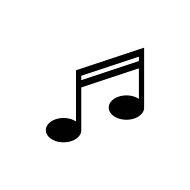 Beyaz arkaplanda müzik simgesi izole edilmiş, müzik vektörü simgesi, Melody, şarkı, not, ses, ses simgesi