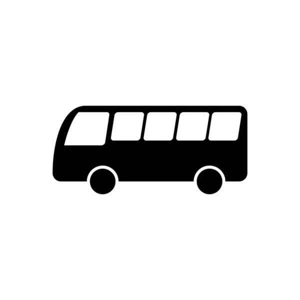 Autobus Icon Vector Vettore Bus Nero Ico — Vettoriale Stock