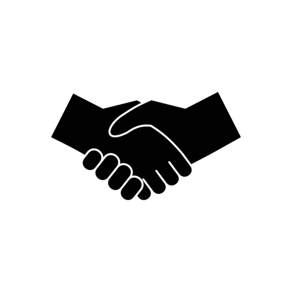 商业握手 握手图标矢量 合同协议 好了合作伙伴关系 — 图库矢量图片