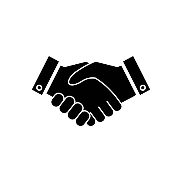商业握手 握手图标矢量 合同协议 好了合作伙伴关系 — 图库矢量图片
