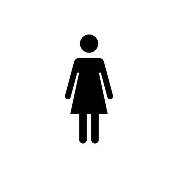 Жіноча Ікона Вектор Значка Туалету Туалетний Знак Жінка Знак Туалету — стоковий вектор