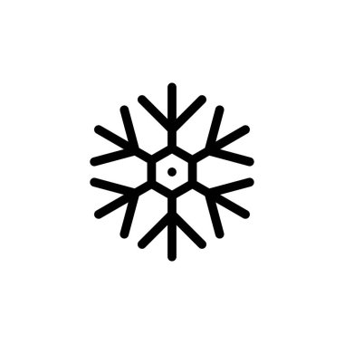 Beyaz arkaplanda kar tanesi simgesi izole edildi. Kar ikonu vektörü. Kışın sembolü, dondu