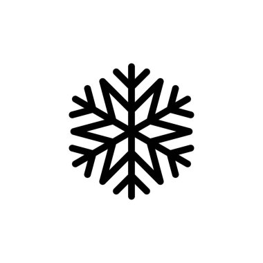 Beyaz arkaplanda kar tanesi simgesi izole edildi. Kar ikonu vektörü. Kışın sembolü, dondu