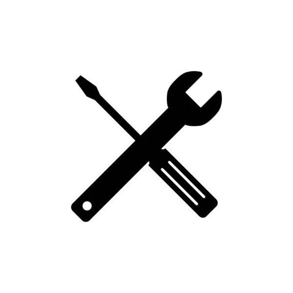 Reair Icon Isolated White Background Значок Гаечного Ключа Отвертки Значок — стоковый вектор