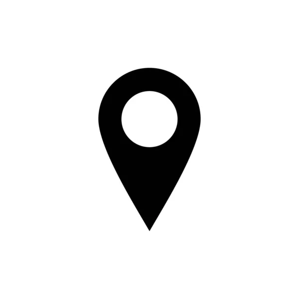 Пин Иконка Выделена Белом Фоне Значок Местоположения Значок Указателя Карты — стоковый вектор