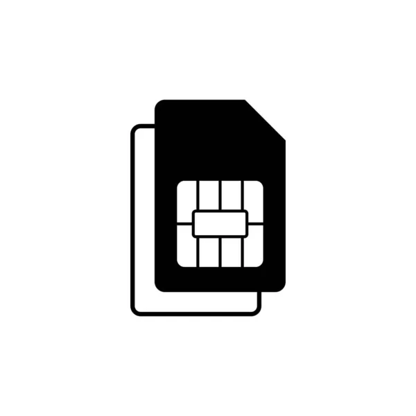 白い背景に隔離されたデュアルSimカードアイコンベクトル モバイルスロットアイコン 携帯電話のSimカードチップ — ストックベクタ