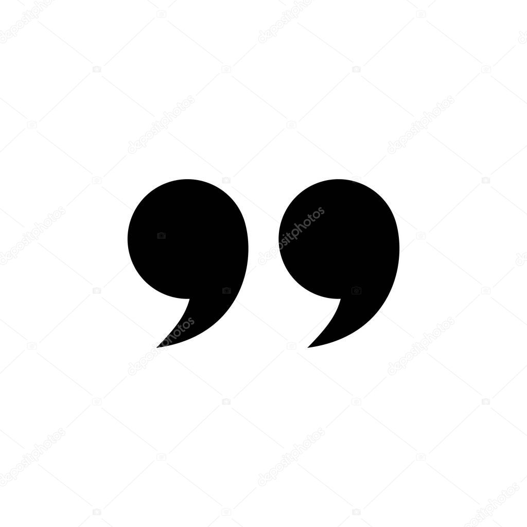 Quote icon isolated on white background. Quote sign icon. Quotation mark symbol