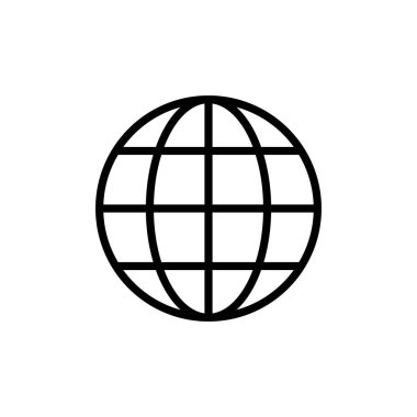 Beyaz arkaplanda web simgesi izole edildi. Web sitesi vektör simgesi. İnternet dünyası vektosu