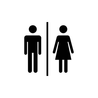Tuvalet ikonu vektörü beyaz arkaplanda izole edildi. Tuvalet tabelası. Kadın ve erkek tuvalet işaretleri vektörü. Erkek ve dişi Meksika