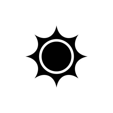 Beyaz arkaplanda güneş simgesi izole edildi. Güneş vektörü ico