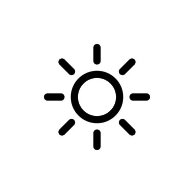 Beyaz arkaplanda güneş simgesi izole edildi. Güneş vektörü ico