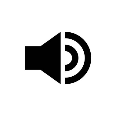 Sözcü simgesi beyaz arkaplanda izole edildi. Cilt simgesi. Hoparlör ikon vektörü. Ses. Soun.