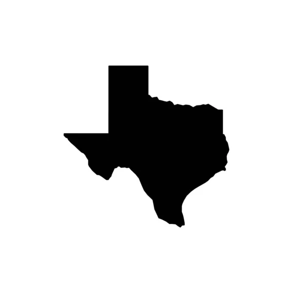 Texas Landkarte Symbol Isoliert Auf Weißem Hintergrund Symbol Für Texas — Stockvektor