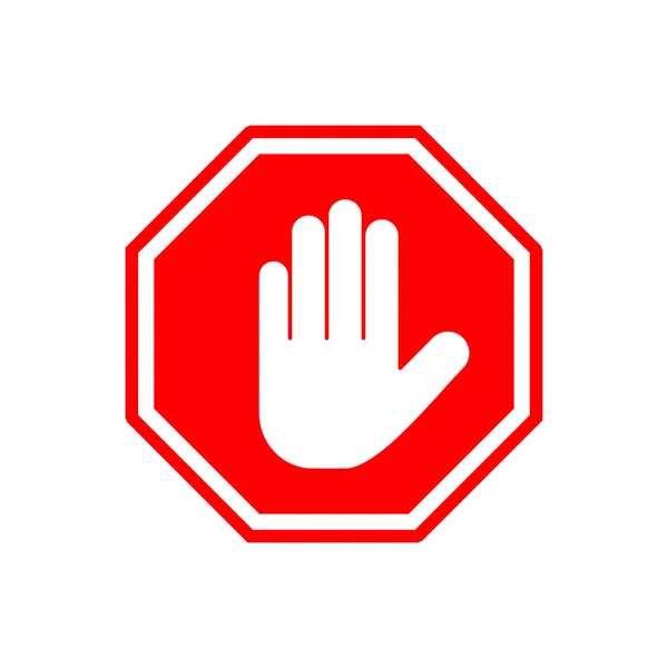 Stop Symbol Isoliert Auf Weißem Hintergrund Handzeichen Hand Symbol Vecto — Stockvektor