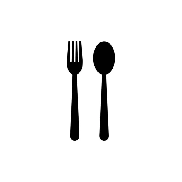 Icono Tenedor Cuchara Cuchillo Icono Del Restaurante Icono Comida — Archivo Imágenes Vectoriales