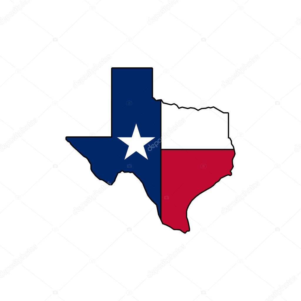 Texas map icon isolated on white background. Texas map icon. Texas symbol