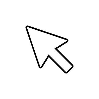 Beyaz arkaplanda simgeye tıklayın. İmleç simgesi. Bilgisayar faresi imleç siyah ok simgelerine tıklayın