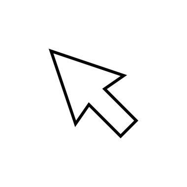 Beyaz arkaplanda simgeye tıklayın. İmleç simgesi. Bilgisayar faresi imleç siyah ok simgelerine tıklayın