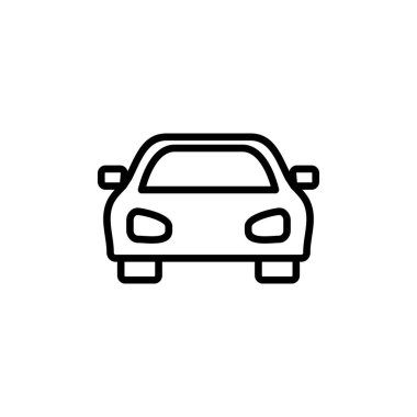 Beyaz arkaplanda izole edilmiş basit bir araba simgesi. Araba simgesi vektörü