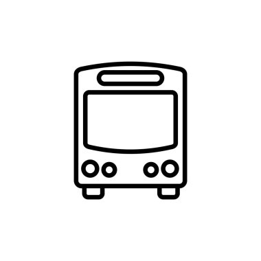 Otobüs simgesi beyaz arkaplanda izole edildi. Siyah otobüs vektörü ico