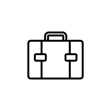 Evrak çantası simgesi beyaz arkaplanda izole edildi. Evrak çantası vektör ico