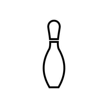 Bowling oyunu Pin Icon beyaz arkaplanda izole edildi. Bowling ikonu, top ve pi
