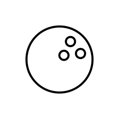 Bowling oyunu Pin Icon beyaz arkaplanda izole edildi. Bowling ikonu, top ve pi