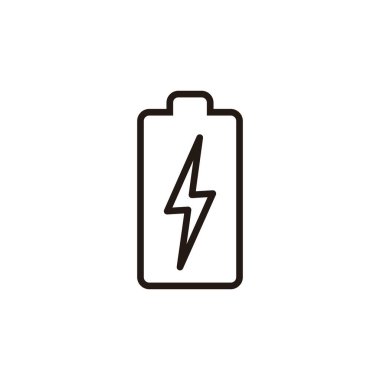 Batarya simgesi beyaz arkaplanda izole edildi. Batarya vektörü ico