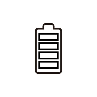 Batarya simgesi beyaz arkaplanda izole edildi. Batarya vektörü ico