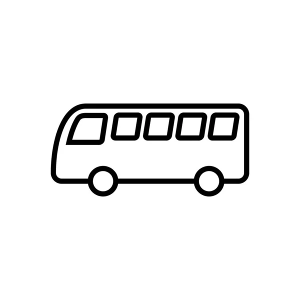 Ícone Ônibus Isolado Fundo Branco Preto Vetor Ônibus Ico — Vetor de Stock