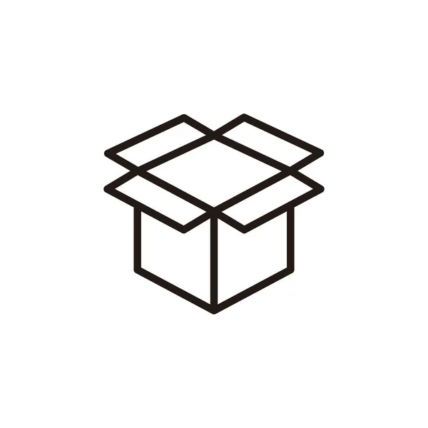 Das Box Symbol Auf Weißem Hintergrund Isoliert Öffnen Karton Verpackung — Stockvektor