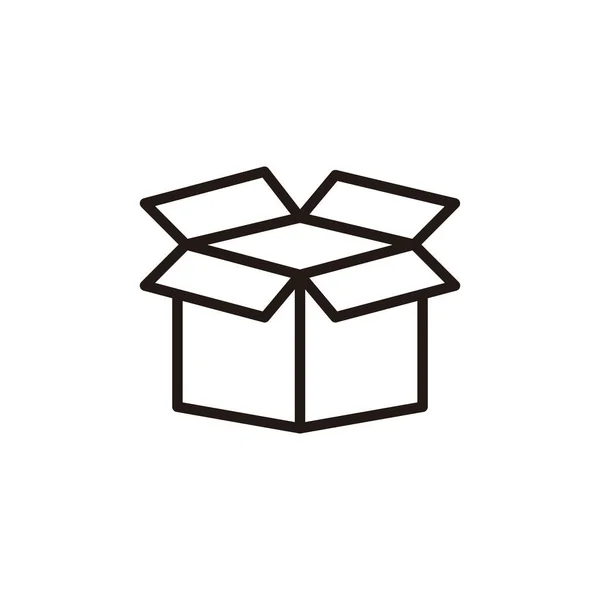 Значок Открыть Окно Выделен Белом Фоне Картонная Коробка Открытая Упаковка — стоковый вектор