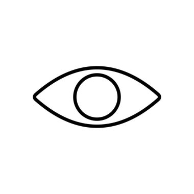 Göz simgesi beyaz arkaplanda izole edildi. Bak ve Vizyon simgesi. Göz vektörü ico