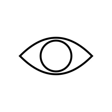 Göz simgesi beyaz arkaplanda izole edildi. Bak ve Vizyon simgesi. Göz vektörü ico