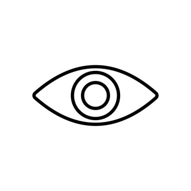 Göz simgesi beyaz arkaplanda izole edildi. Bak ve Vizyon simgesi. Göz vektörü ico