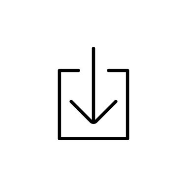 Beyaz arkaplanda indirme simgesi izole edildi. Vektör ico indiriliyor