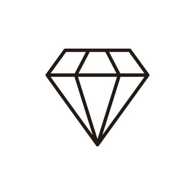 Elmas simgesi beyaz arkaplanda izole edildi. Elmas vektör simgesi. Gemstone sembolü
