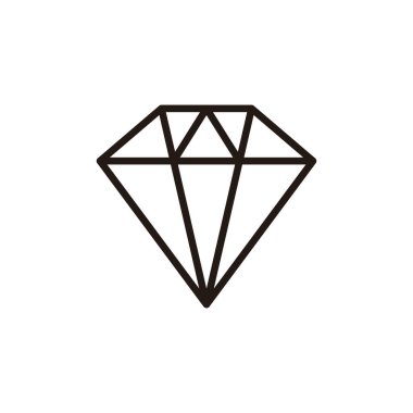 Elmas simgesi beyaz arkaplanda izole edildi. Elmas vektör simgesi. Gemstone sembolü