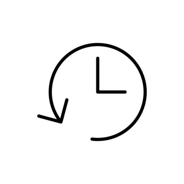 Tarih simgesi beyaz arkaplanda izole edildi. Geçmiş vektörü ico