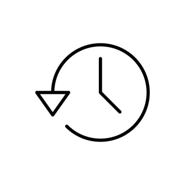 Tarih simgesi beyaz arkaplanda izole edildi. Geçmiş vektörü ico