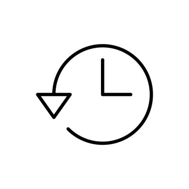 Tarih simgesi beyaz arkaplanda izole edildi. Geçmiş vektörü ico