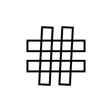 Etiket simgesi vektörü beyaz arkaplanda izole edildi. siyah hashtag ico