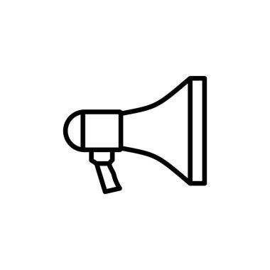 Beyaz arkaplanda megafon simgesi izole edildi. Hoparlör ikon vektörü. Cilt ico