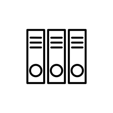 Kütüphane simgesi beyaz arkaplanda izole edildi. Kitap simgesi vektosu