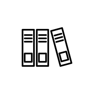 Kütüphane simgesi beyaz arkaplanda izole edildi. Kitap simgesi vektosu