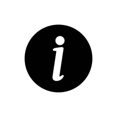 Bilgi simgesi beyaz arkaplanda izole edildi. Bilgi işareti var. Senin hakkında.