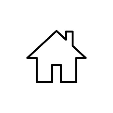 Beyaz arkaplanda ev simgesi izole edildi. Ev vektör simgesi. Adresler