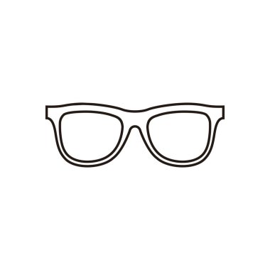 Beyaz arkaplanda izole edilmiş gözlük simgesi vektörü. Şık gözlük. Beyaz arka planda gözlük simgesi. Optik konsept