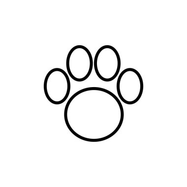 Pençe simgesi beyaz arkaplanda izole edildi. Paw Print ico