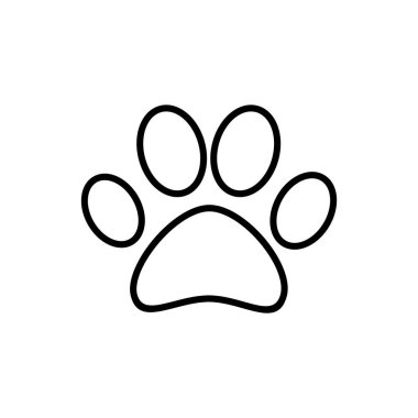 Pençe simgesi beyaz arkaplanda izole edildi. Paw Print ico